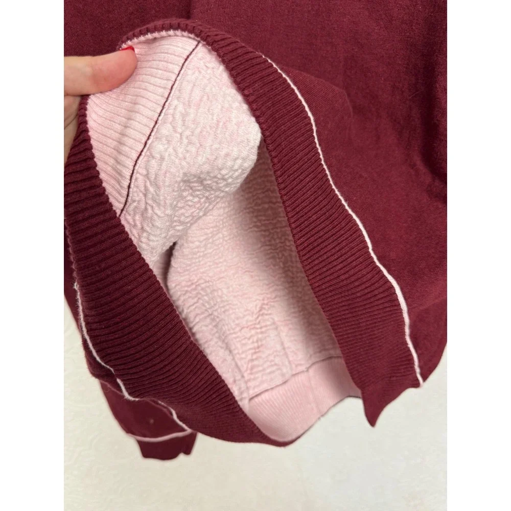 We The Free Midnight Pullover Free People‎ Burgundy Pink Oversized Sweatshirt M